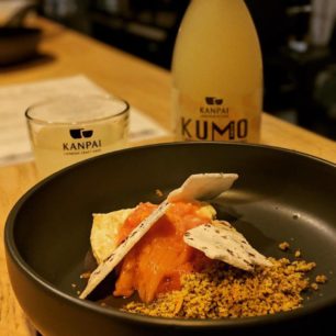 Sake with food