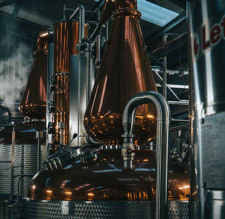 Raer Whisky – 5000l and 2000L stills with complete brewery and malt handling system